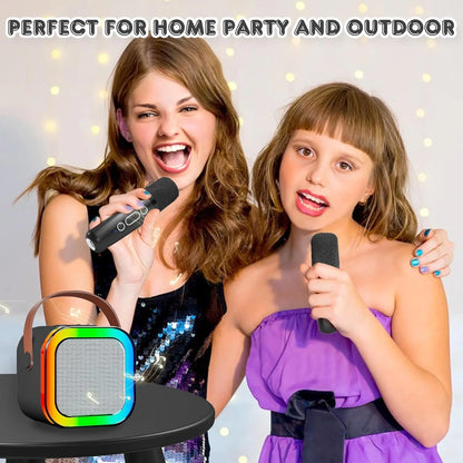 Portable Wireless Karaoke Machine with Wireless Microphone, 1 Set Hifi Stereo Sound KTV Speaker System, Wireless Speaker with RGB Colorful LED Lights