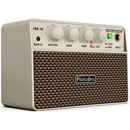 Flatsons FBA-10 Guitar Amp, 3.5Mm Headphone/Aux Jack, 10W Mini Electric Guitar Amplifier with Clean/Drive Channel - Portable