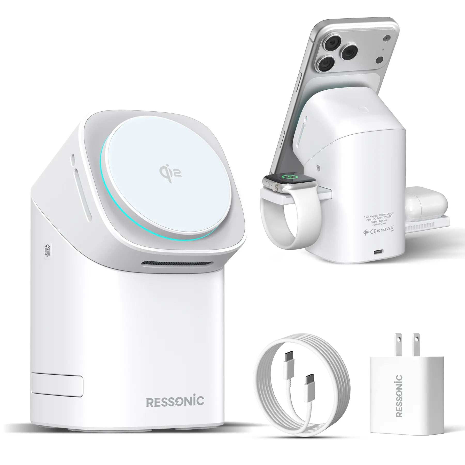 3 in 1 Wireless Charging Station for Iphone & Samsung