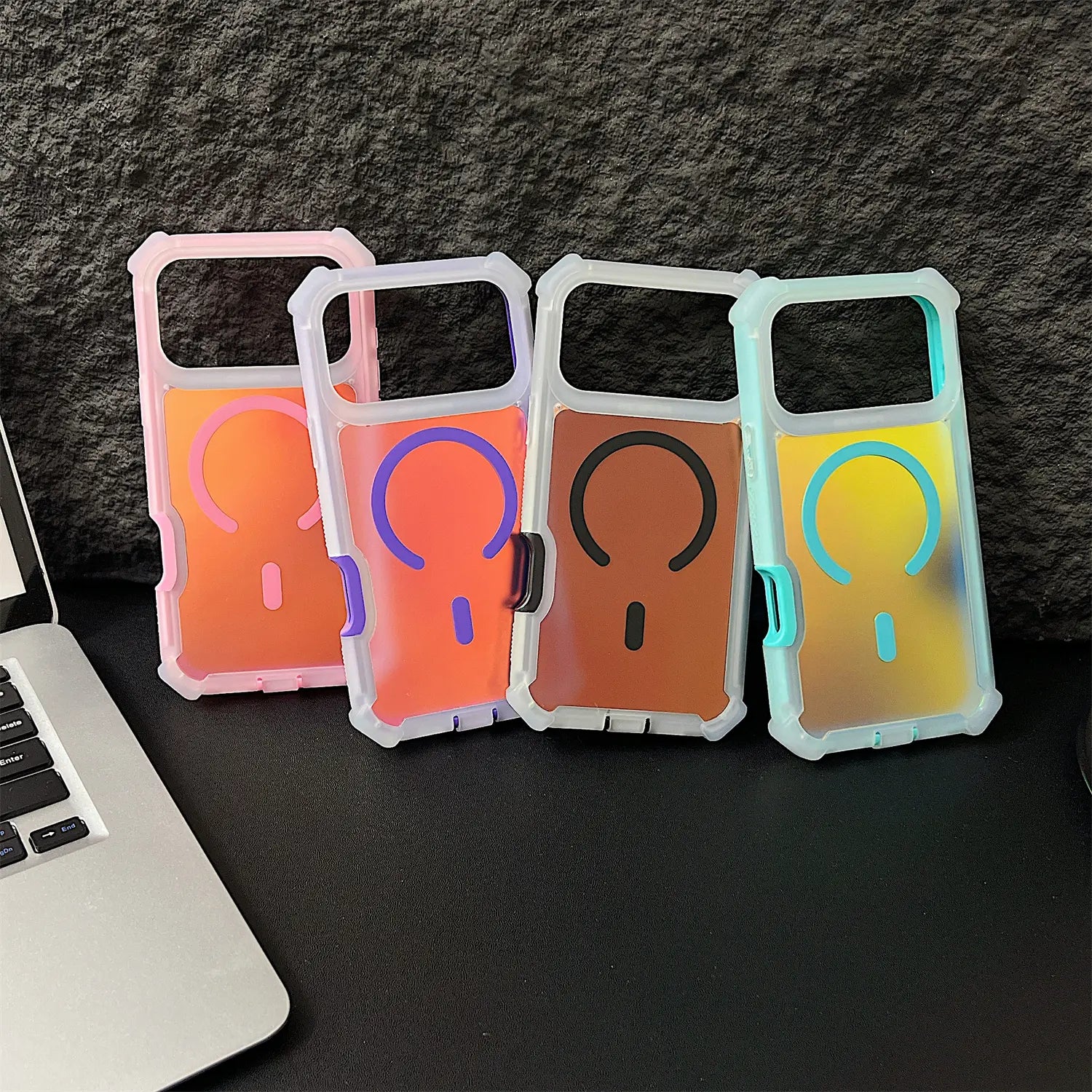 Iridescent Laser Fluorescent Cute Phone Case  for Iphone 17 16 Pro Max 15 14 13 Pro Max