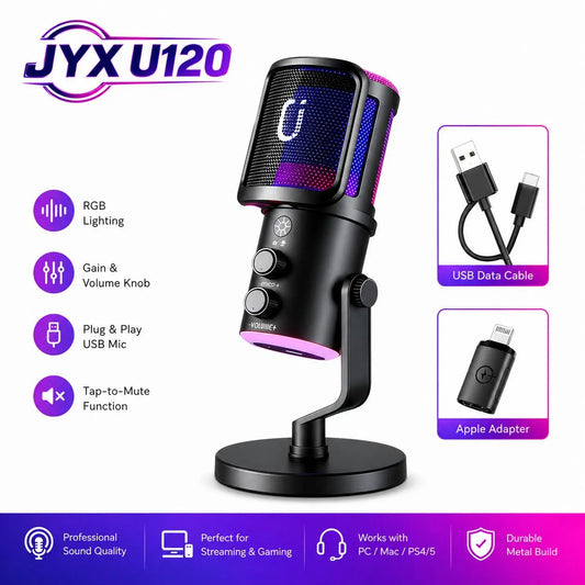 RGB Streaming Gaming Microphone with RGB Lights