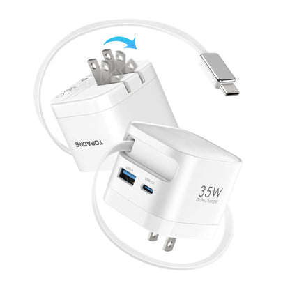 65W/35W Portable Charger – 70CM Retractable Cable