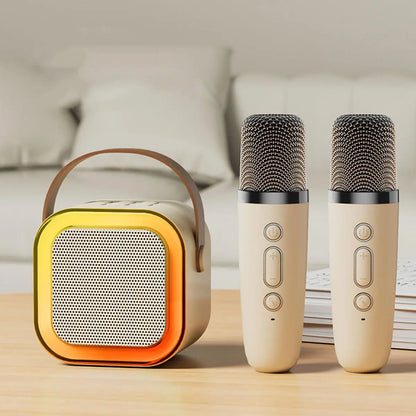 Portable Wireless Karaoke Machine with Wireless Microphone, 1 Set Hifi Stereo Sound KTV Speaker System, Wireless Speaker with RGB Colorful LED Lights