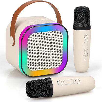 Portable Wireless Karaoke Machine with Wireless Microphone, 1 Set Hifi Stereo Sound KTV Speaker System, Wireless Speaker with RGB Colorful LED Lights