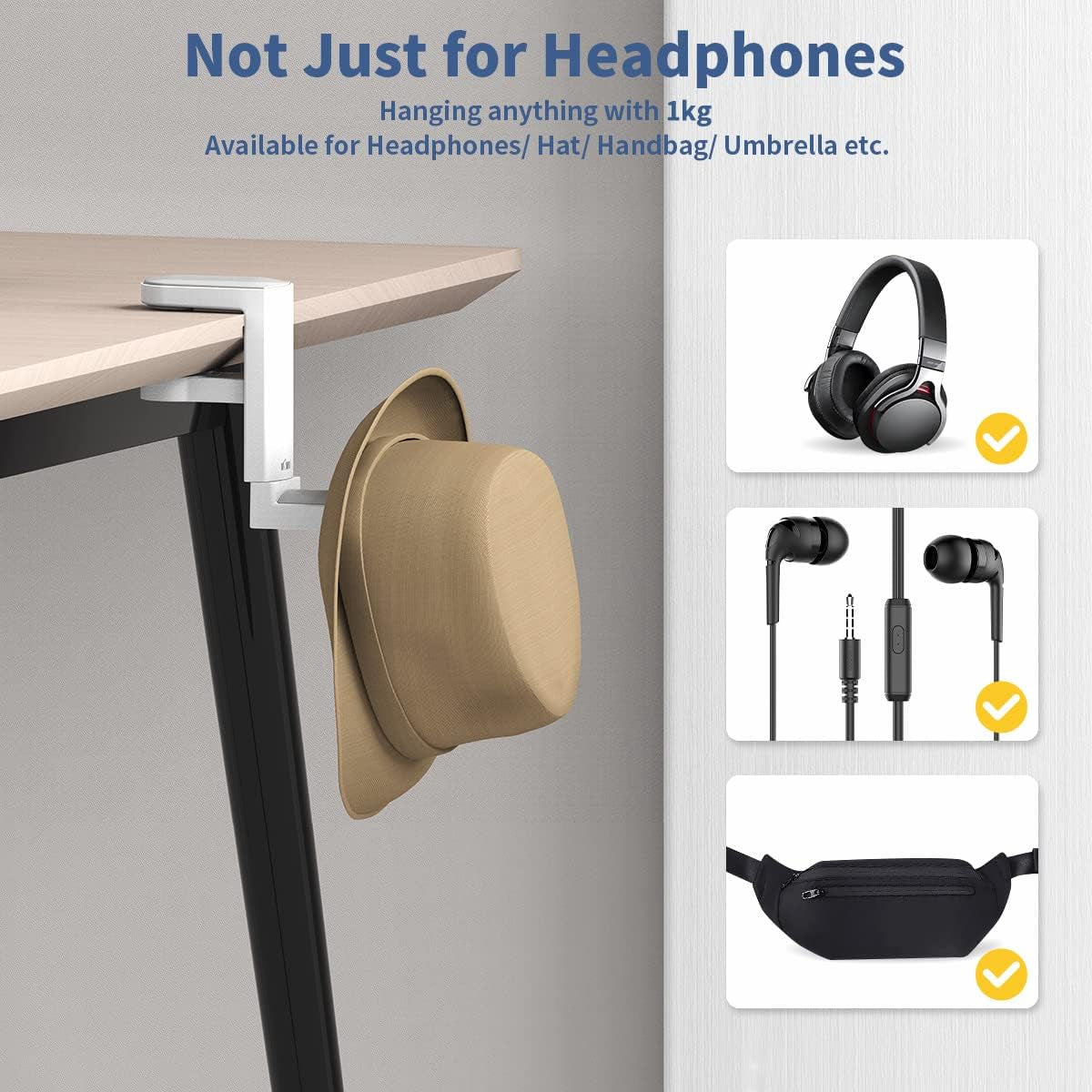 Headphone Stand Holder for under desk