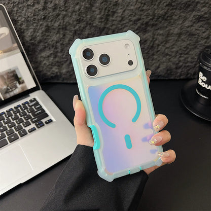 Iridescent Laser Fluorescent Cute Phone Case  for Iphone 17 16 Pro Max 15 14 13 Pro Max
