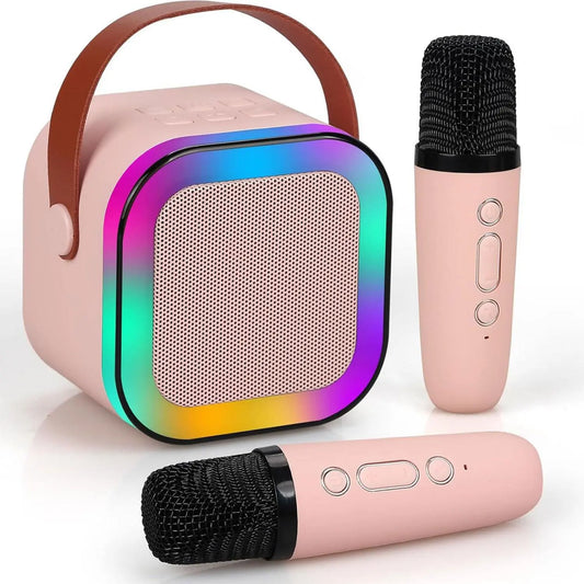 Portable Wireless Karaoke Machine with Wireless Microphone, 1 Set Hifi Stereo Sound KTV Speaker System, Wireless Speaker with RGB Colorful LED Lights