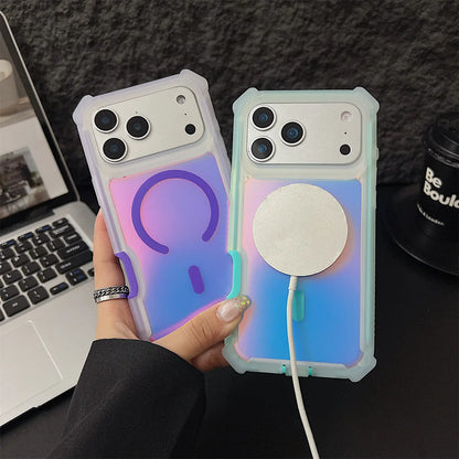 Iridescent Laser Fluorescent Cute Phone Case  for Iphone 17 16 Pro Max 15 14 13 Pro Max