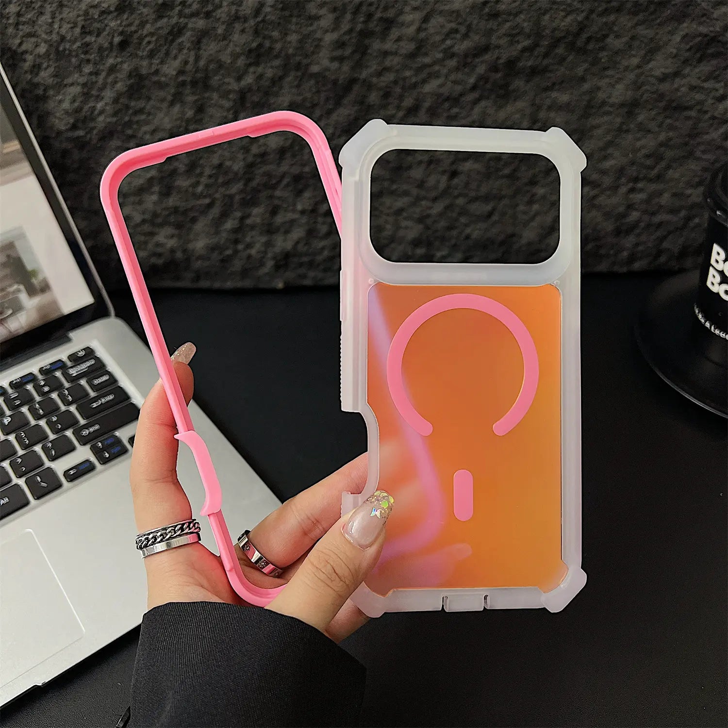 Iridescent Laser Fluorescent Cute Phone Case  for Iphone 17 16 Pro Max 15 14 13 Pro Max