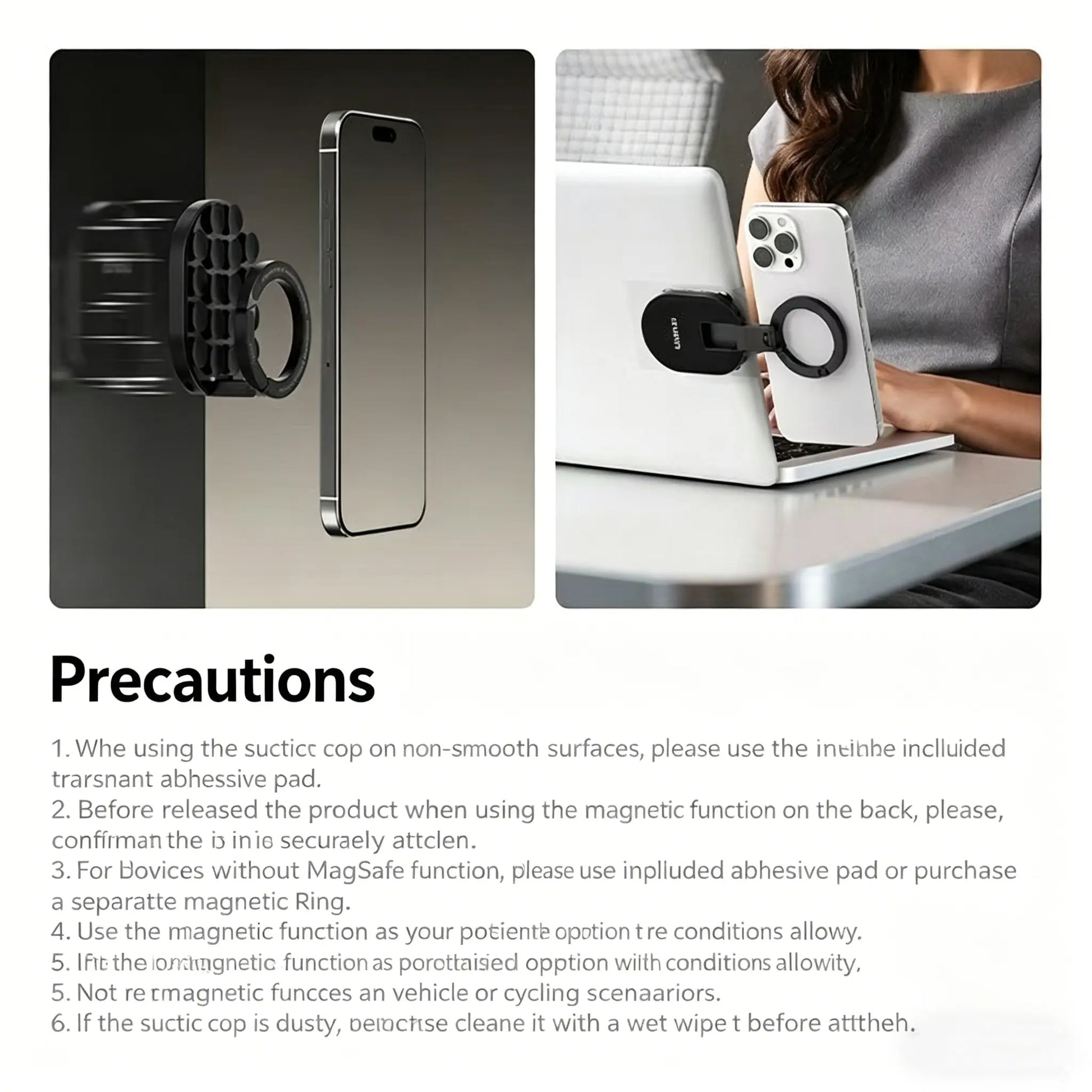 Maglock Magnetic Phone Mount – Suction Cup Desktop Stand for Iphone 17/16/15/14