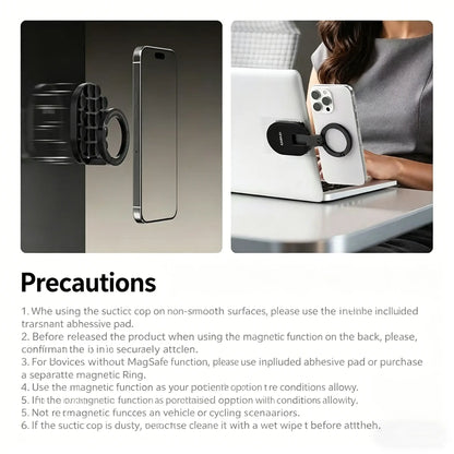 Maglock Magnetic Phone Mount – Suction Cup Desktop Stand for Iphone 17/16/15/14