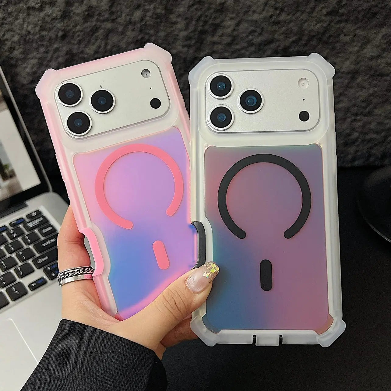 Iridescent Laser Fluorescent Cute Phone Case  for Iphone 17 16 Pro Max 15 14 13 Pro Max