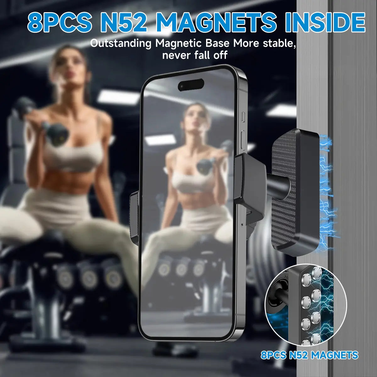 Magnetic Phone Holder for Gym Content Influencers