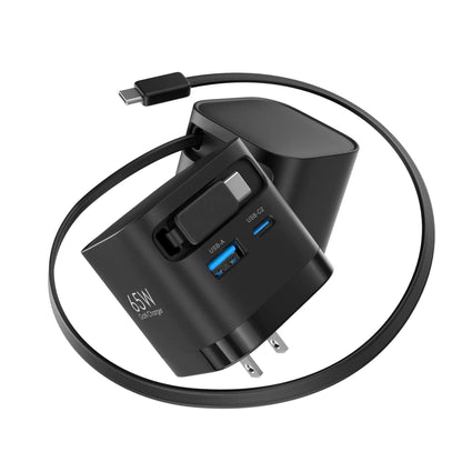 65W/35W Portable Charger – 70CM Retractable Cable