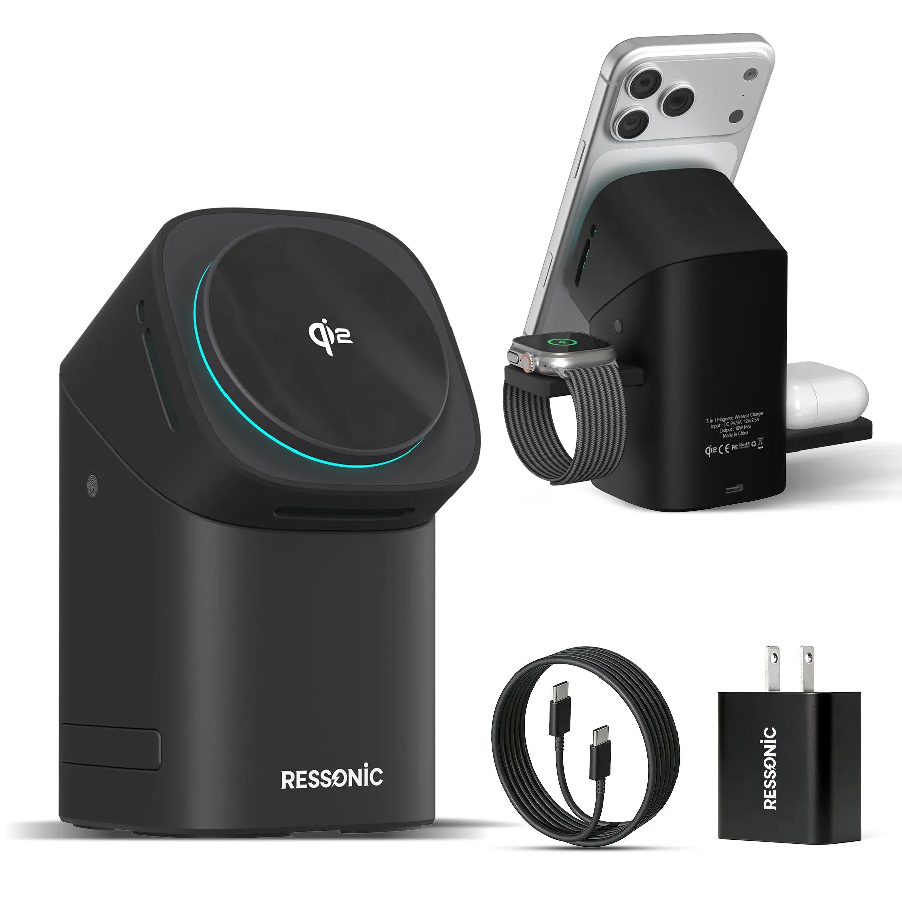3 in 1 Wireless Charging Station for Iphone & Samsung
