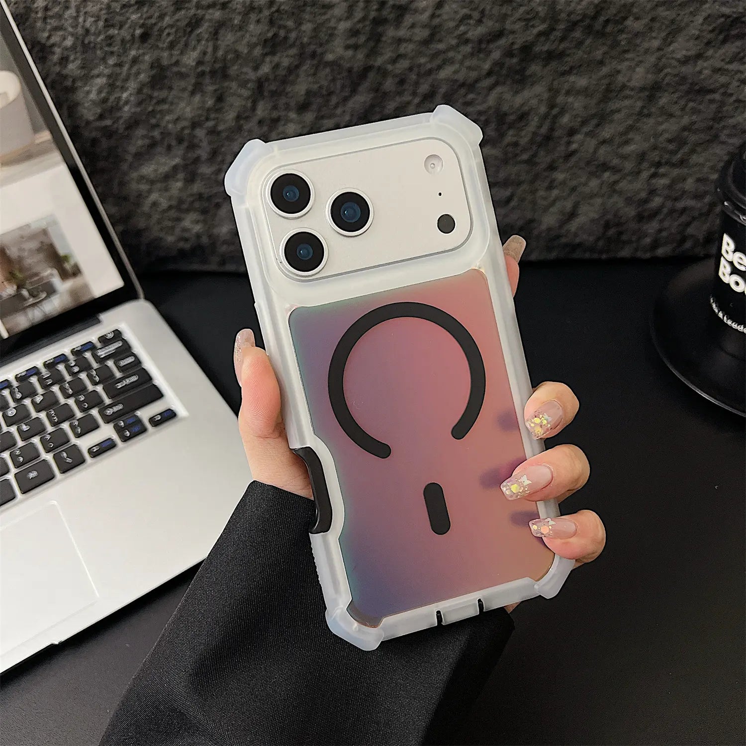 Iridescent Laser Fluorescent Cute Phone Case  for Iphone 17 16 Pro Max 15 14 13 Pro Max