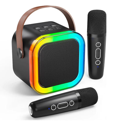 Portable Wireless Karaoke Machine with Wireless Microphone, 1 Set Hifi Stereo Sound KTV Speaker System, Wireless Speaker with RGB Colorful LED Lights