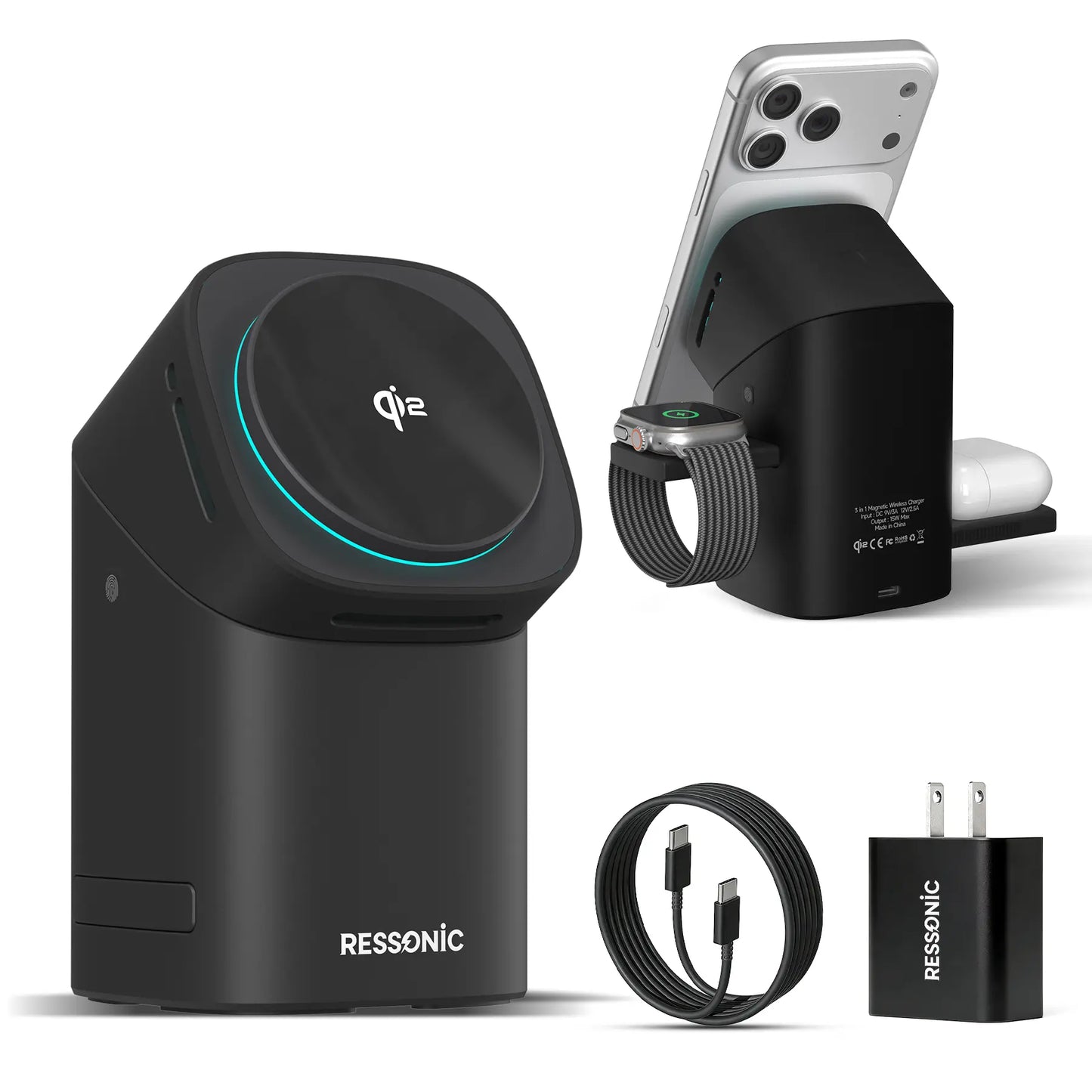 3 in 1 Wireless Charging Station for Iphone & Samsung